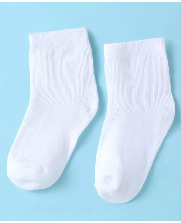 Ankle Length Antibacterial Cotton Socks Pack Of 3 - White