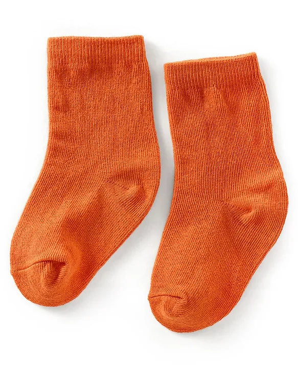 Anti Bacterial Ankle Length Non Terry Solid Color Socks Pack of 3 - Pink Orange & Blue