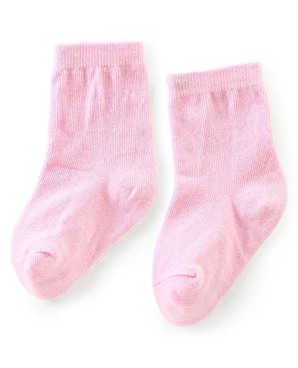 Anti Bacterial Ankle Length Non Terry Solid Color Socks Pack of 3 - Pink Orange & Blue