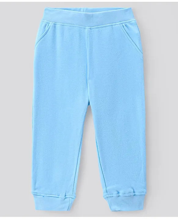 100% Cotton Knit Full Sleeves Night Suit Elephant & Rhino Print Pack of 2 - White & Blue