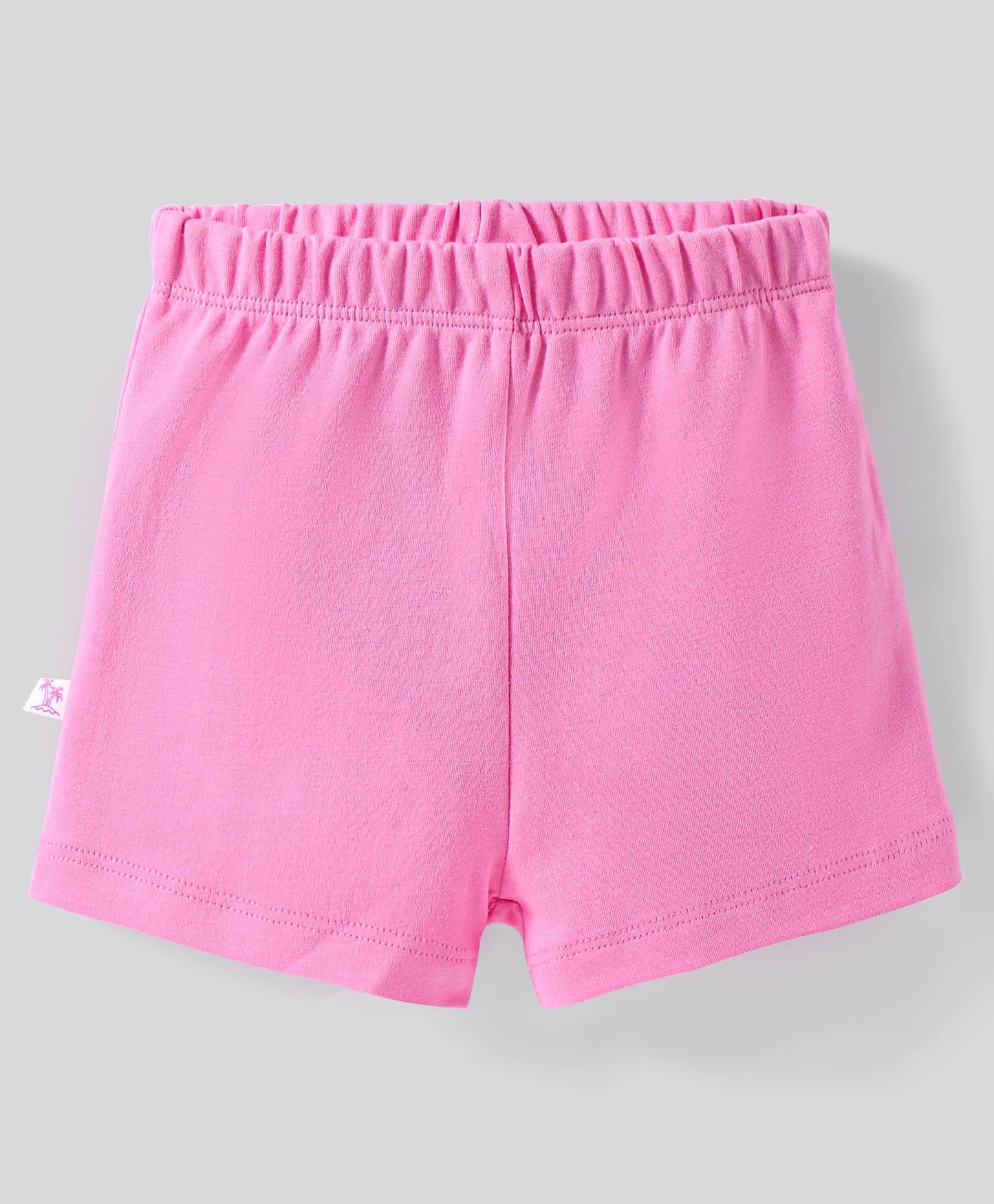 100% Cotton Half Sleeves Shorts Night Suit With Tropical Print Pack Of 2 - Light Pink & White