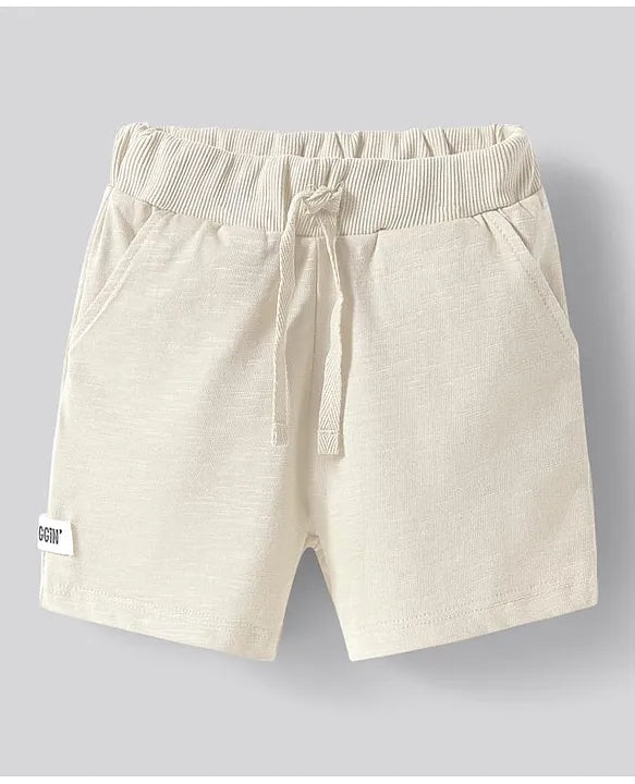 100% Cotton Knit Half Sleeves Polo T-Shirt & Shorts Set with Car Print - Navy Blue & Offwhite