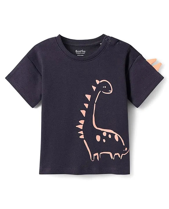 100% Cotton Knit Half Sleeves Dinosaur Printed T-Shirt & Shorts Set