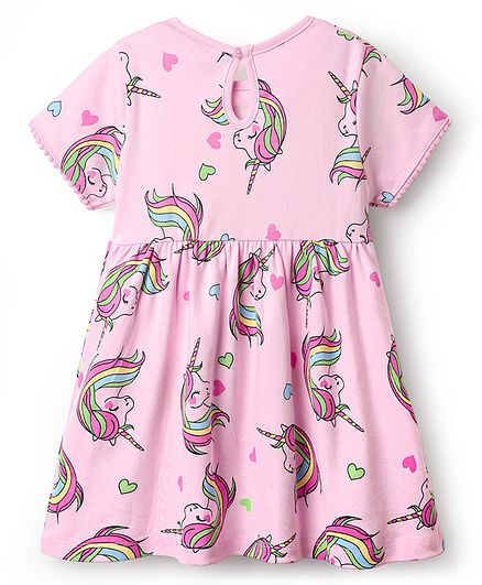 All Over Unicorn Printed Dress - Pink