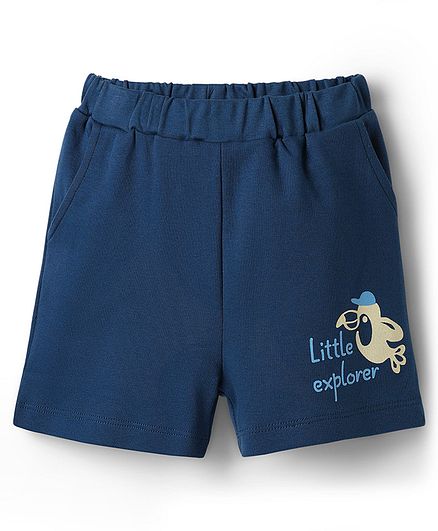 100% Cotton Little Explorer Elephant T-Shirt and Shorts Set - Navy