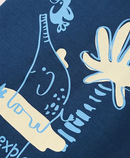 100% Cotton Little Explorer Elephant T-Shirt and Shorts Set - Navy