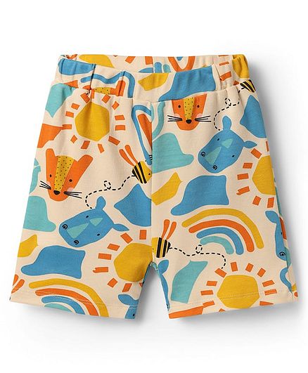 100% Cotton Animal print T-Shirt and Shorts Set (Pack of 2) - Multicolor