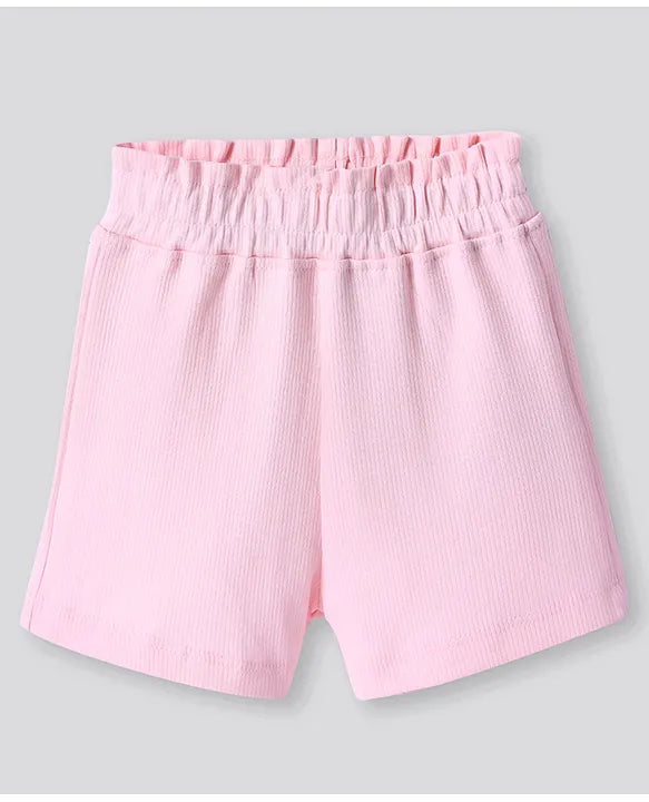 100% Cotton Knit Short Sleeves Unicorn Printed T-Shirt and Shorts Set - Pink