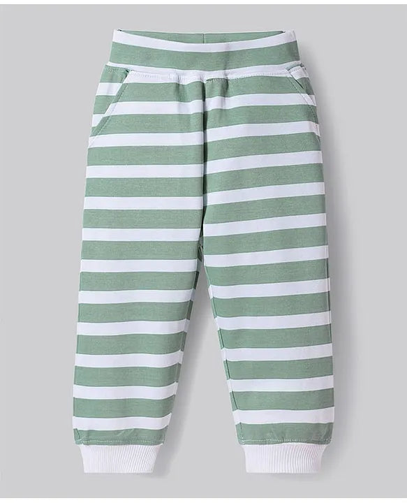 100% Cotton Knit Full Sleeves Night Suits With Stripes & Dino Print Pack Of 3 - Mint & White
