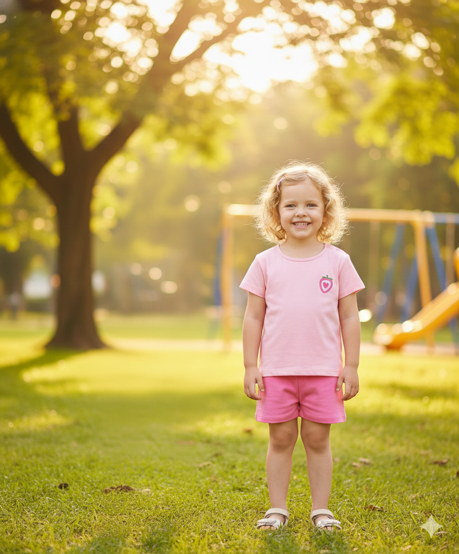 100% Cotton Half Sleeves Shorts Night Suit With Tropical Print Pack Of 2 - Light Pink & White